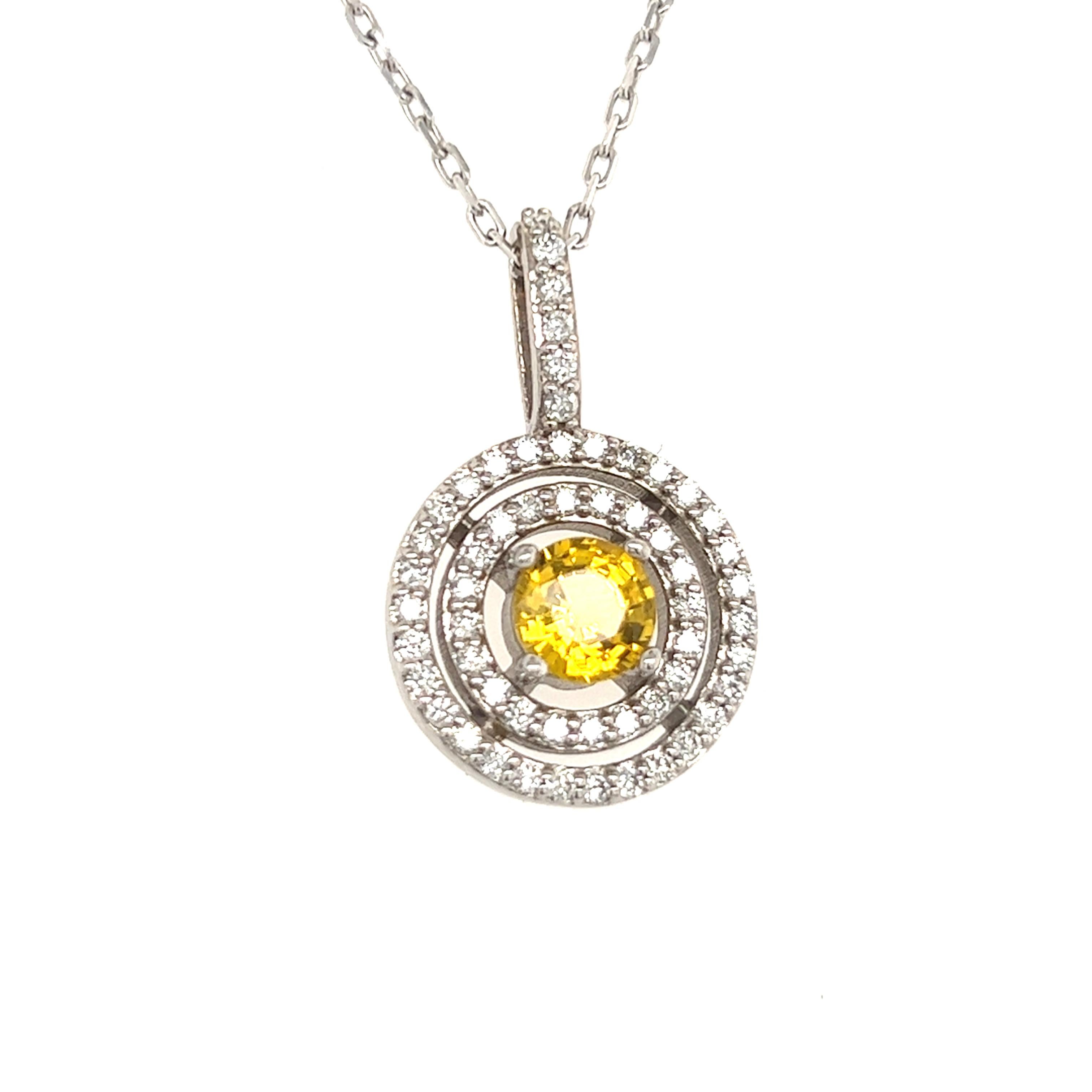 Natural Sapphire Diamond Necklace 14k Gold 1.51 TCW Certified For Sale 2