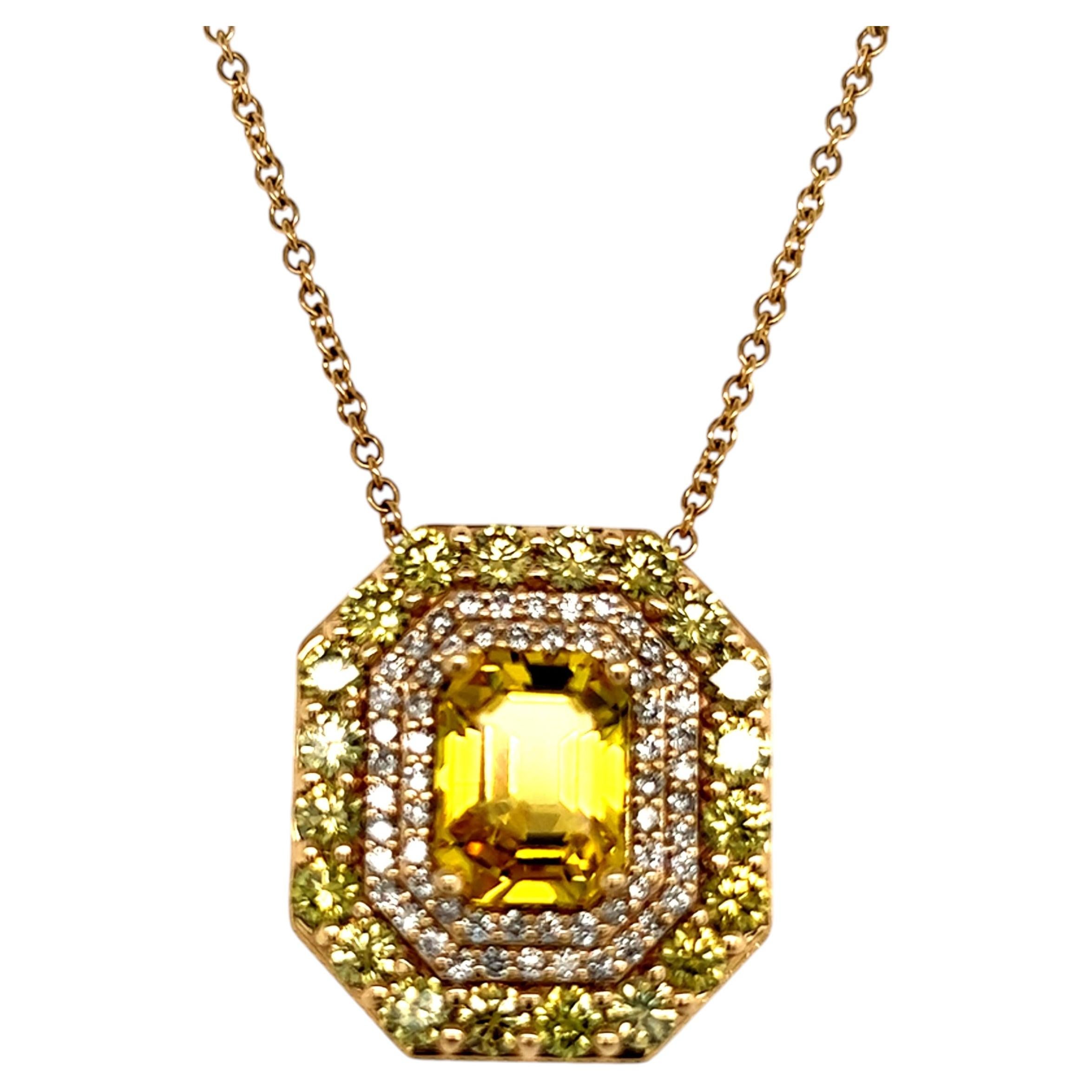 Collana con zaffiro naturale e diamanti in oro 14k 6,53 TCW certificato GIA