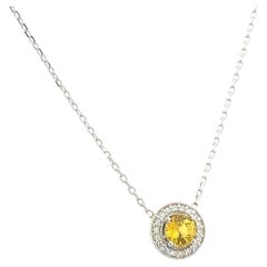 Natural Sapphire Diamond Necklace 18" 14k Gold 1.15 TCW Certified