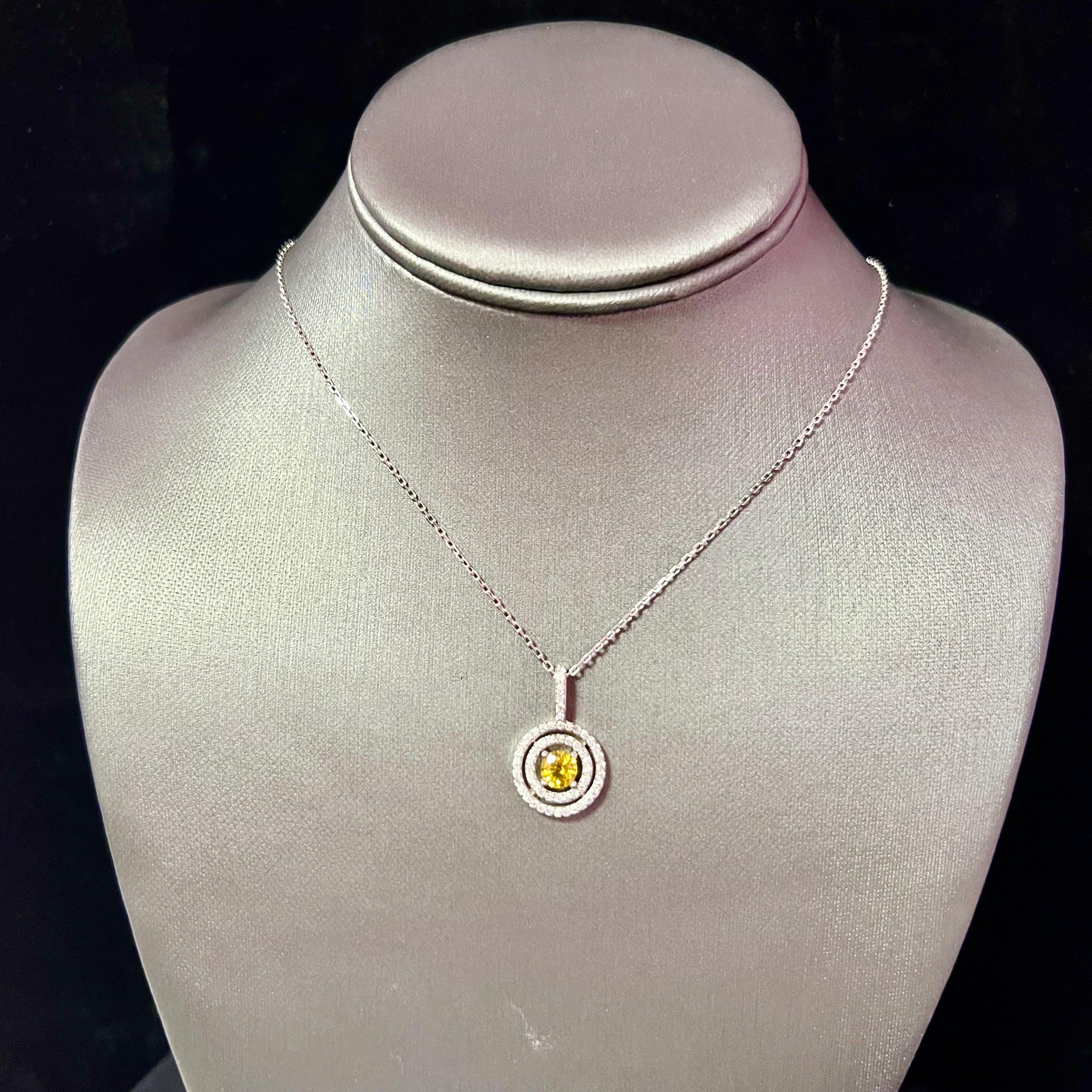 Natürliche natürliche Saphir-Diamant-Halskette 14k Gold 1,51 TCW zertifiziert Damen im Angebot