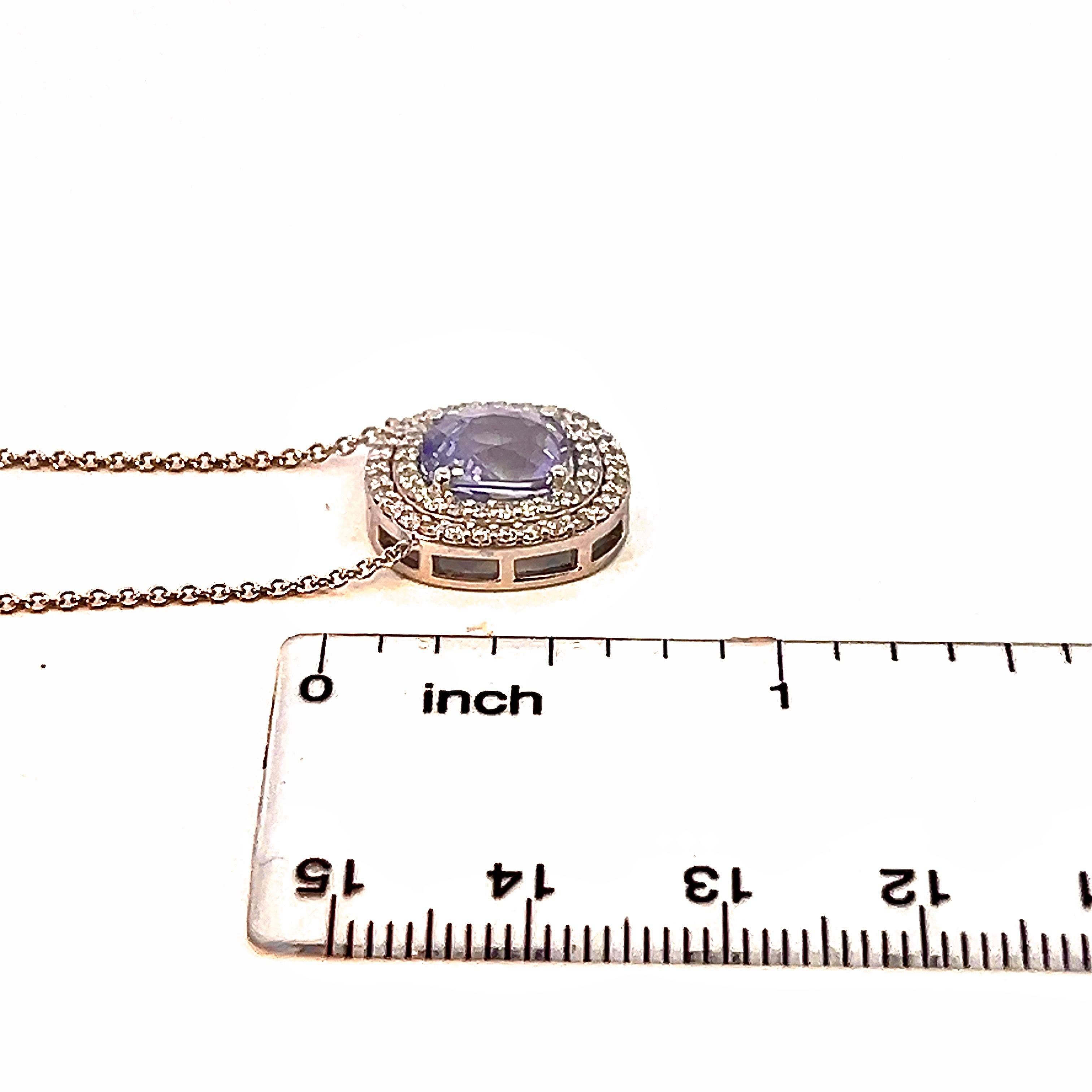 Natürlicher Saphir-Diamant-Anhänger 18