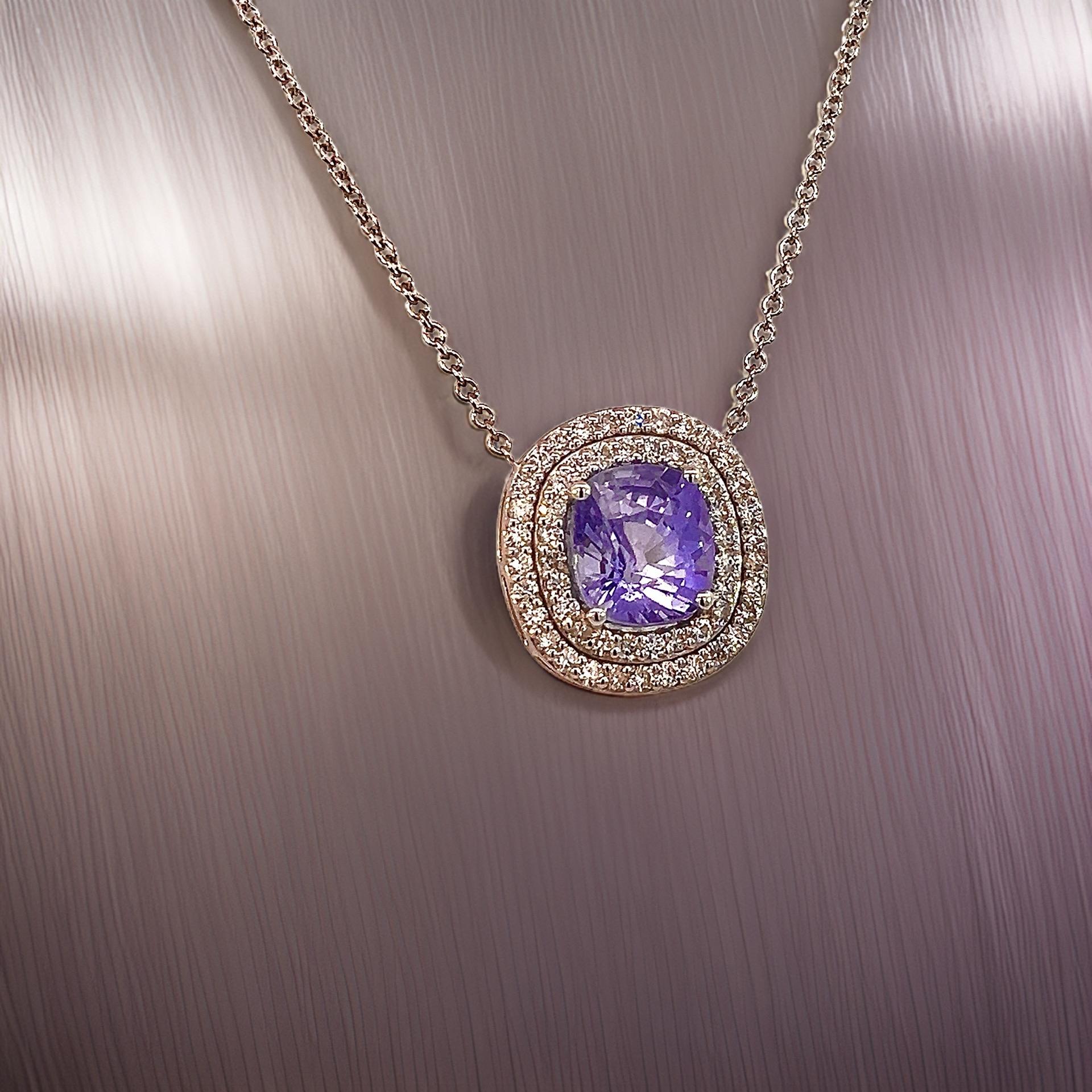 Natürliche Qualität Saphir Diamant-Anhänger 18