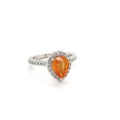 Anello con zaffiro naturale e diamante in oro 14k certificato 2,48 TCW