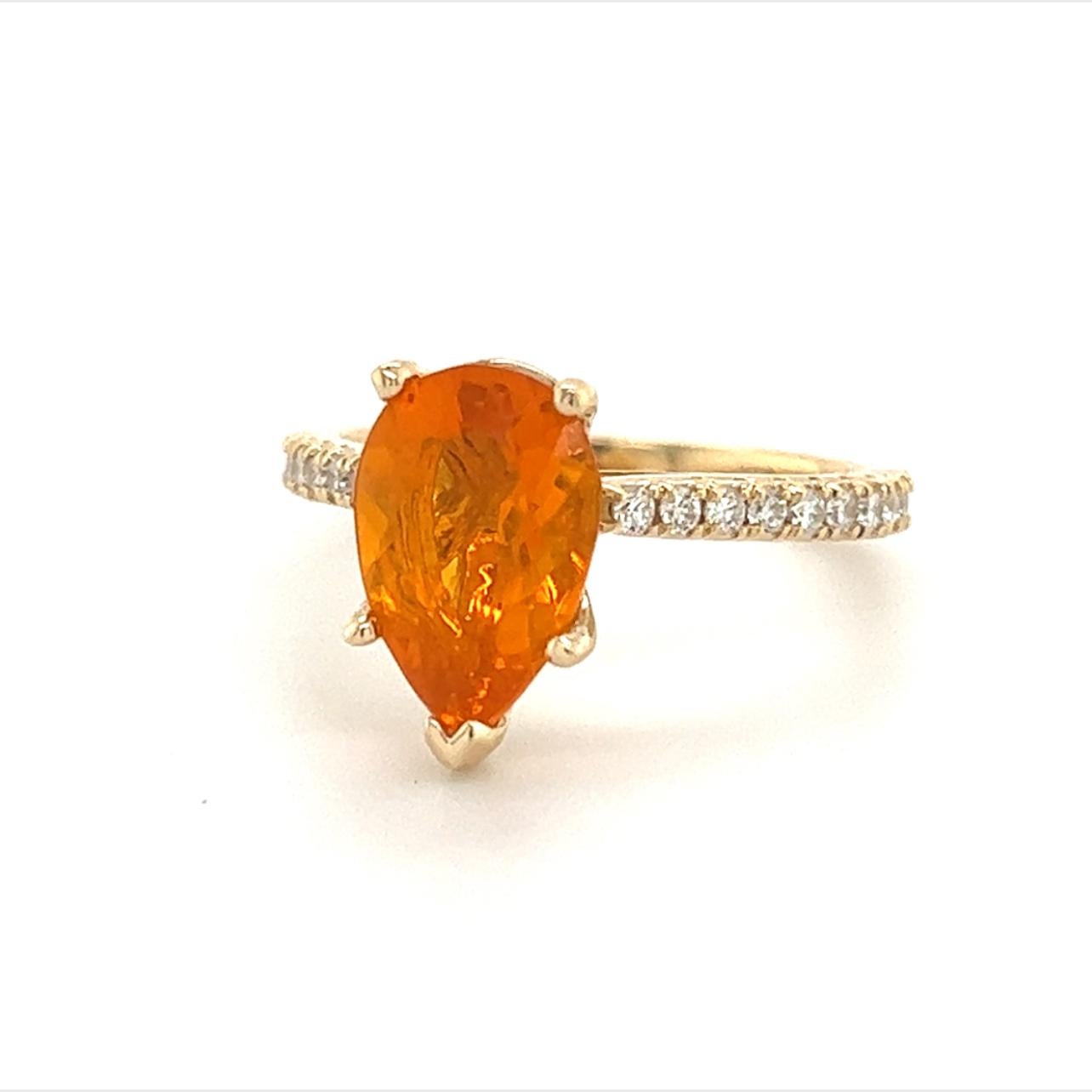 Bague en or 14 carats avec saphir naturel certifié TCW de 3,39 carats Neuf - En vente à Brooklyn, NY