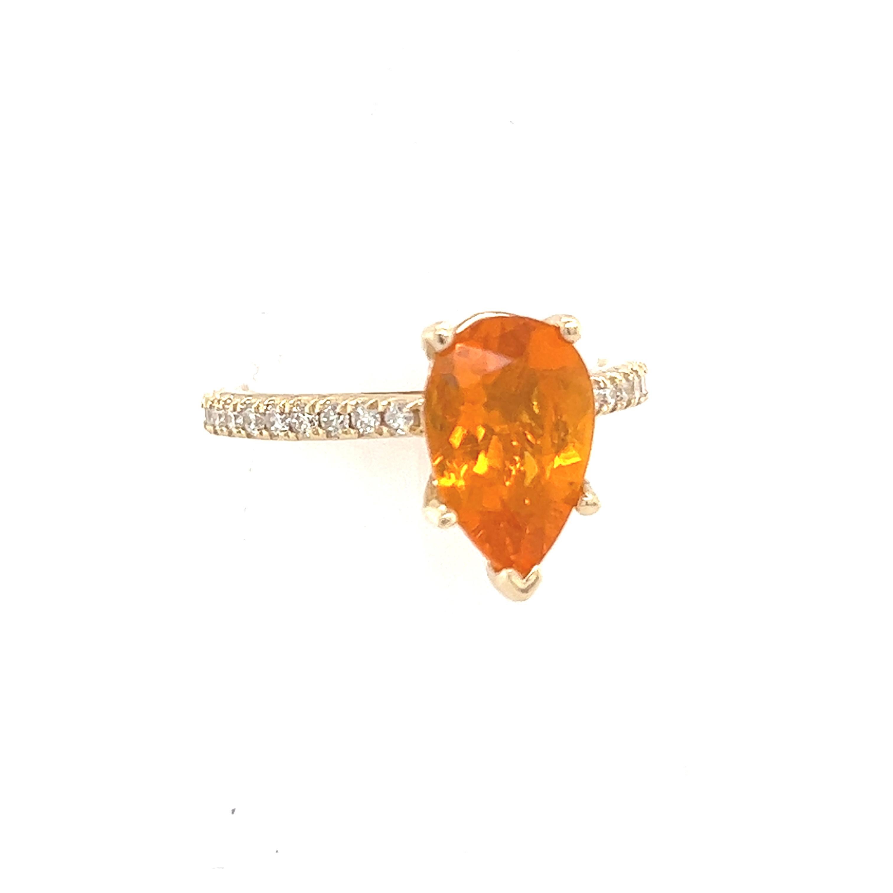 Bague en or 14 carats avec saphir naturel certifié TCW de 3,39 carats en vente 3