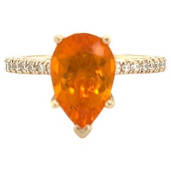 Zafiro natural Anillo de diamantes Oro de 14k 3,39 TCW Certificado