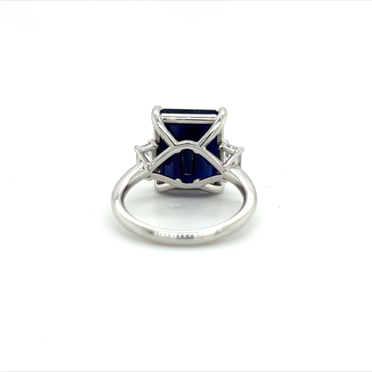 Women's Natural Sapphire Diamond Ring 14k W Gold 12.36 TCW Certified For Sale