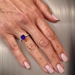 Zafiro Natural Anillo de Diamantes 6.25 Oro de 14k W 3.18 TCW Certificado