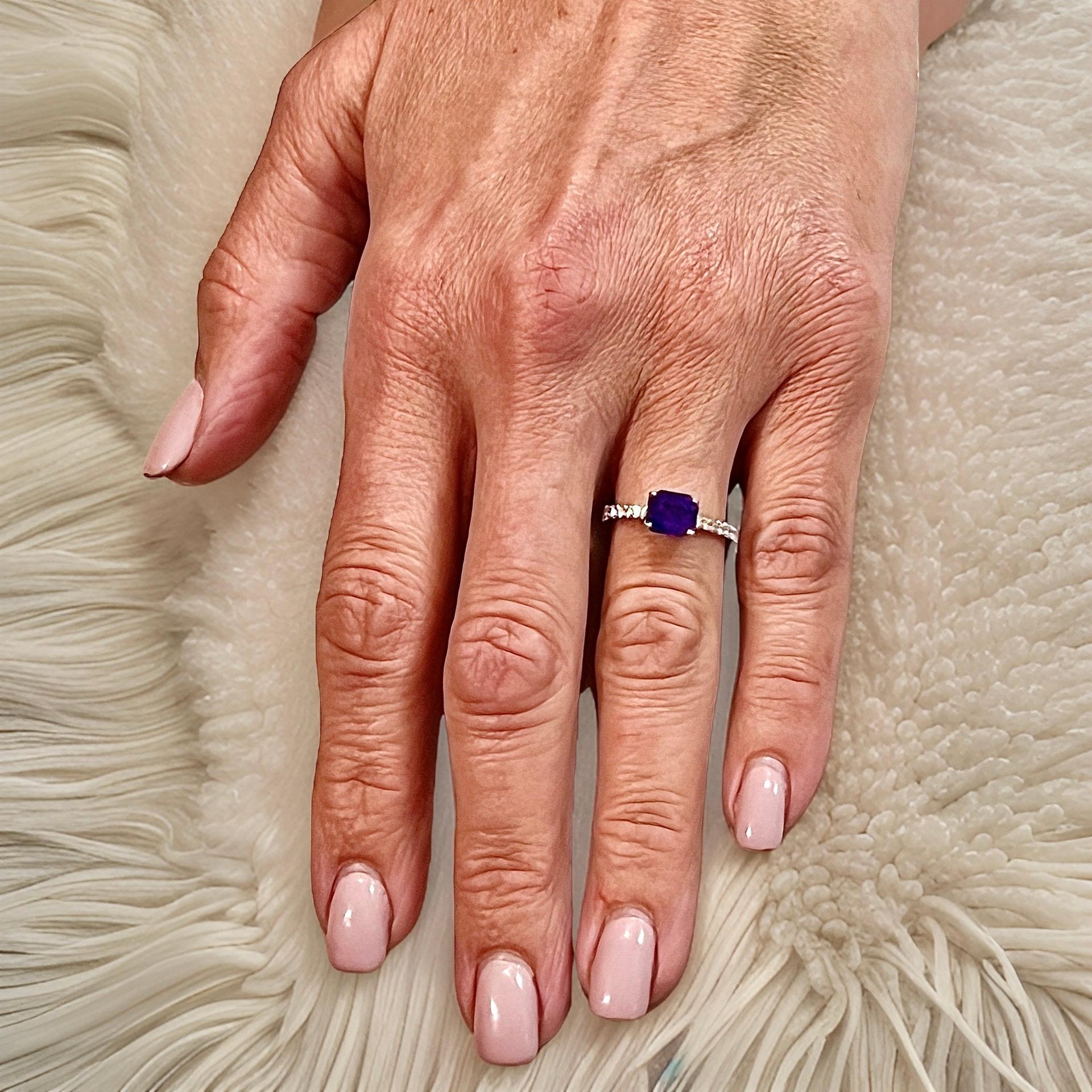 Bague saphir naturel diamant 6,5 or 14k W 1,99 TCW certifié en vente 8