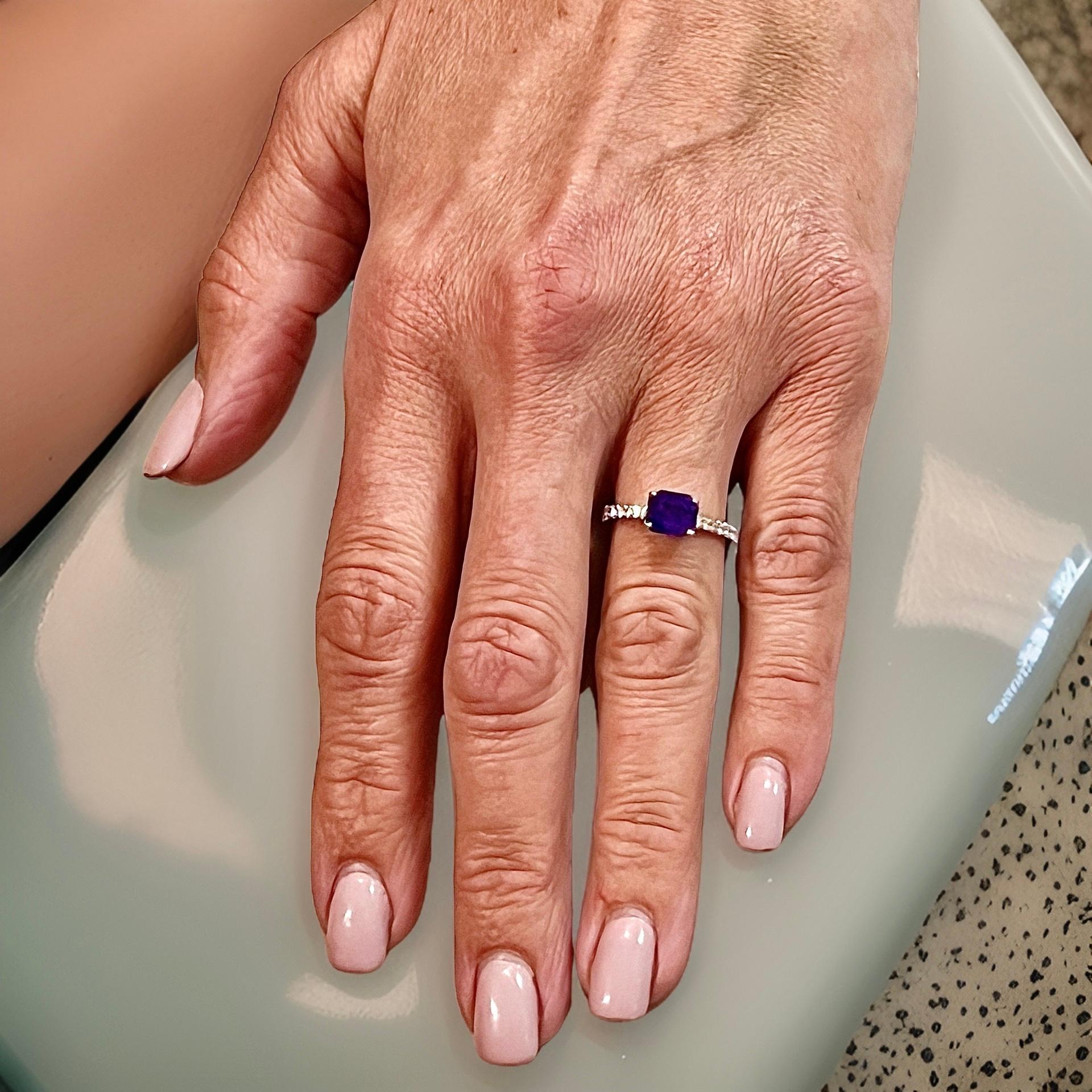 Bague saphir naturel diamant 6,5 or 14k W 1,99 TCW certifié Pour femmes en vente