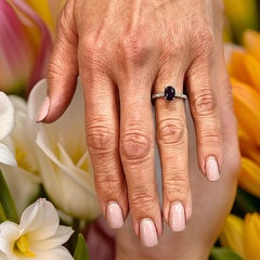 Natural Sapphire Diamond Ring 6.5 14k W Gold 2.35 TCW Certified