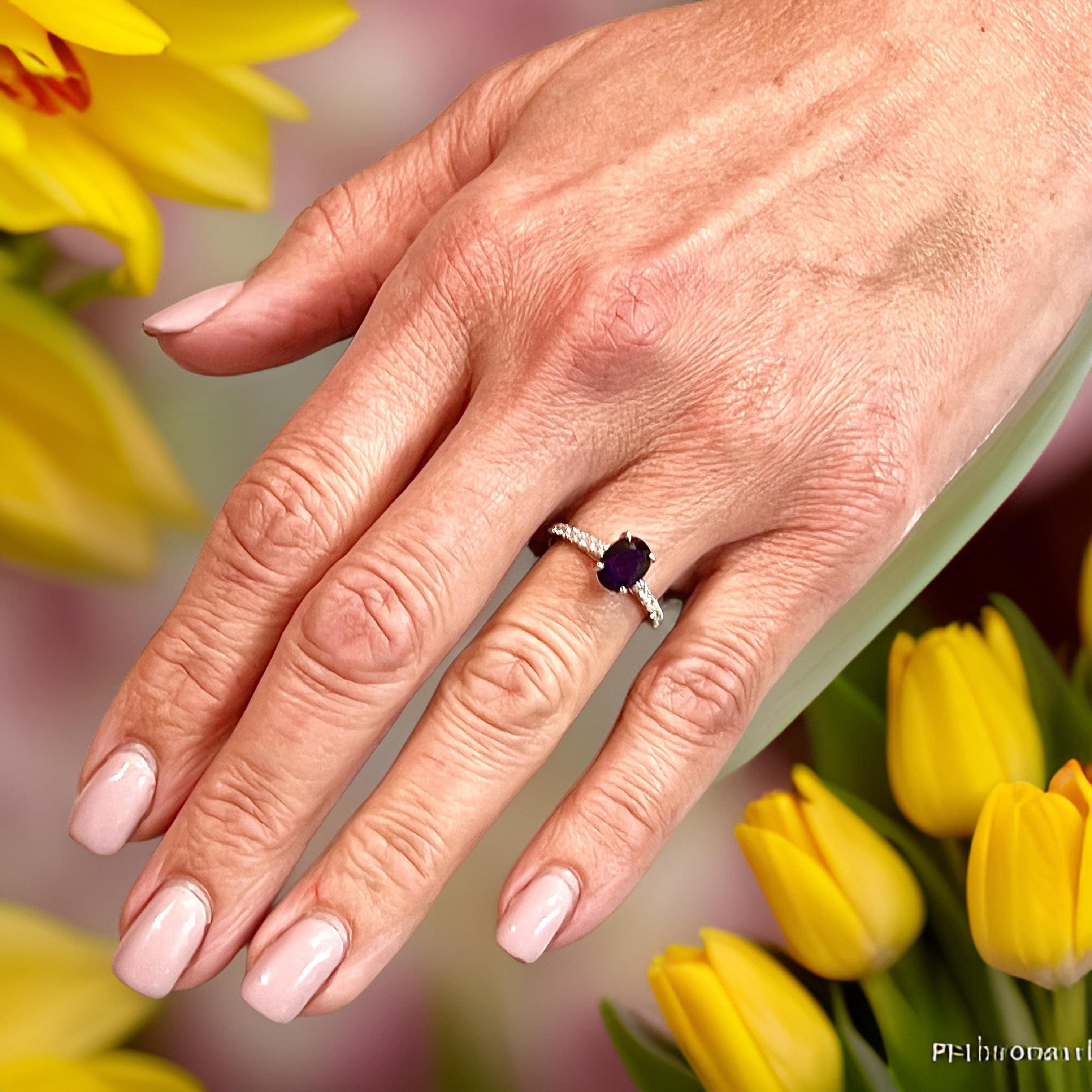 Natural Sapphire Diamond Ring 6.5 14k W Gold 2.35 TCW Certified For Sale 1