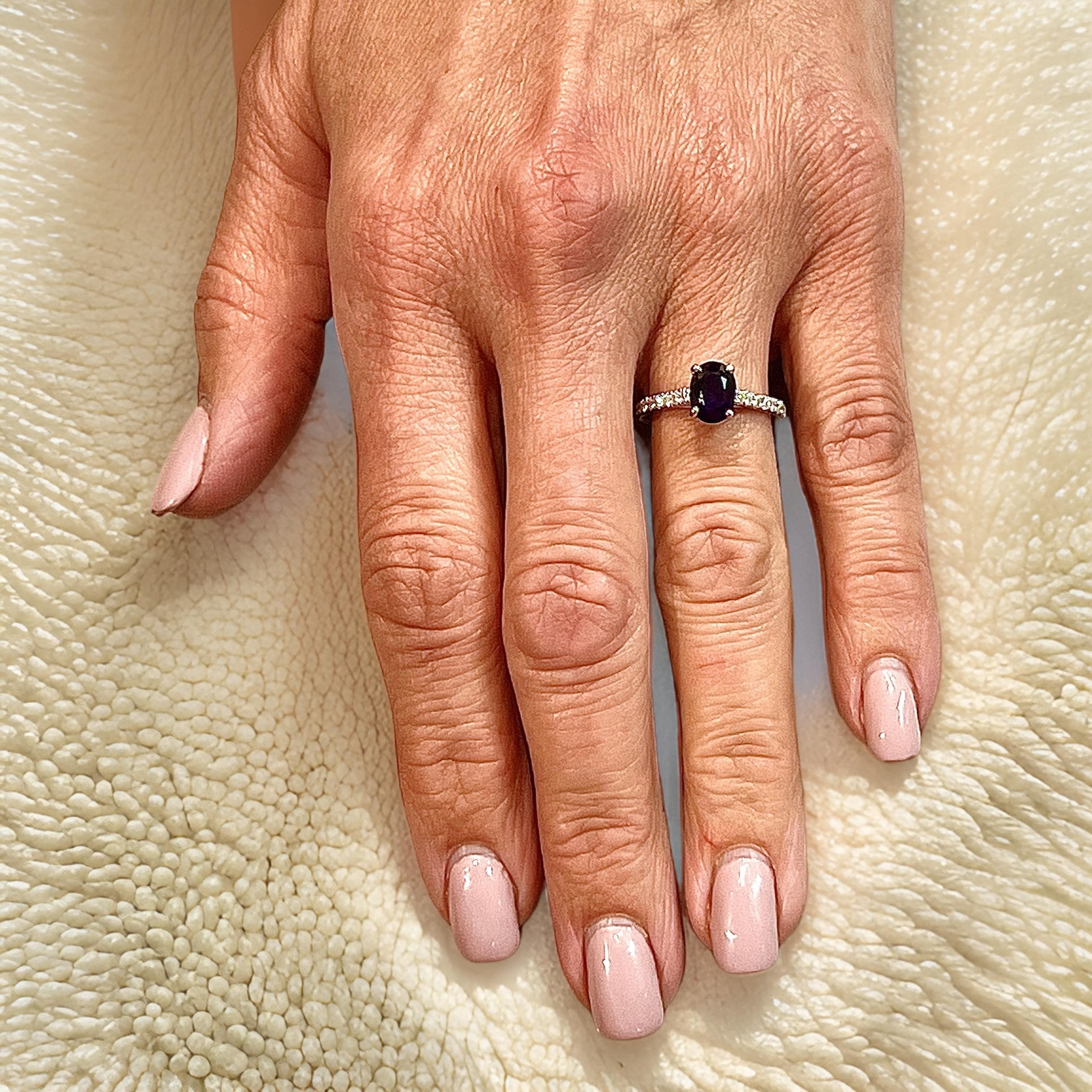 Natural Sapphire Diamond Ring 6.5 14k W Gold 2.35 TCW Certified For Sale 3