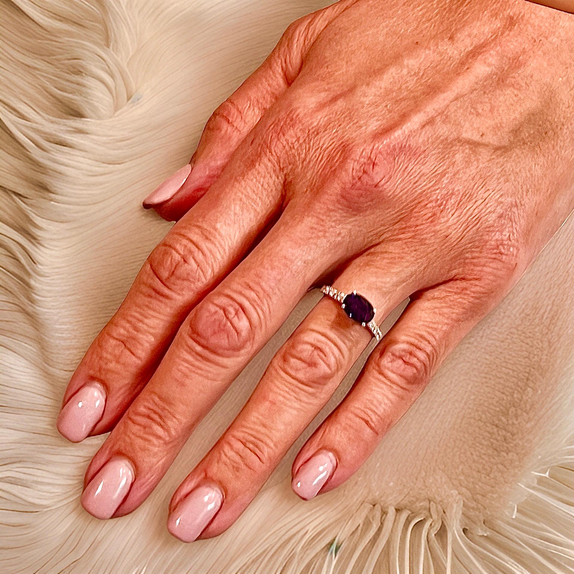 Oval Cut Natural Sapphire Diamond Ring 6.5 14k W Gold 3.15 TCW Certified For Sale