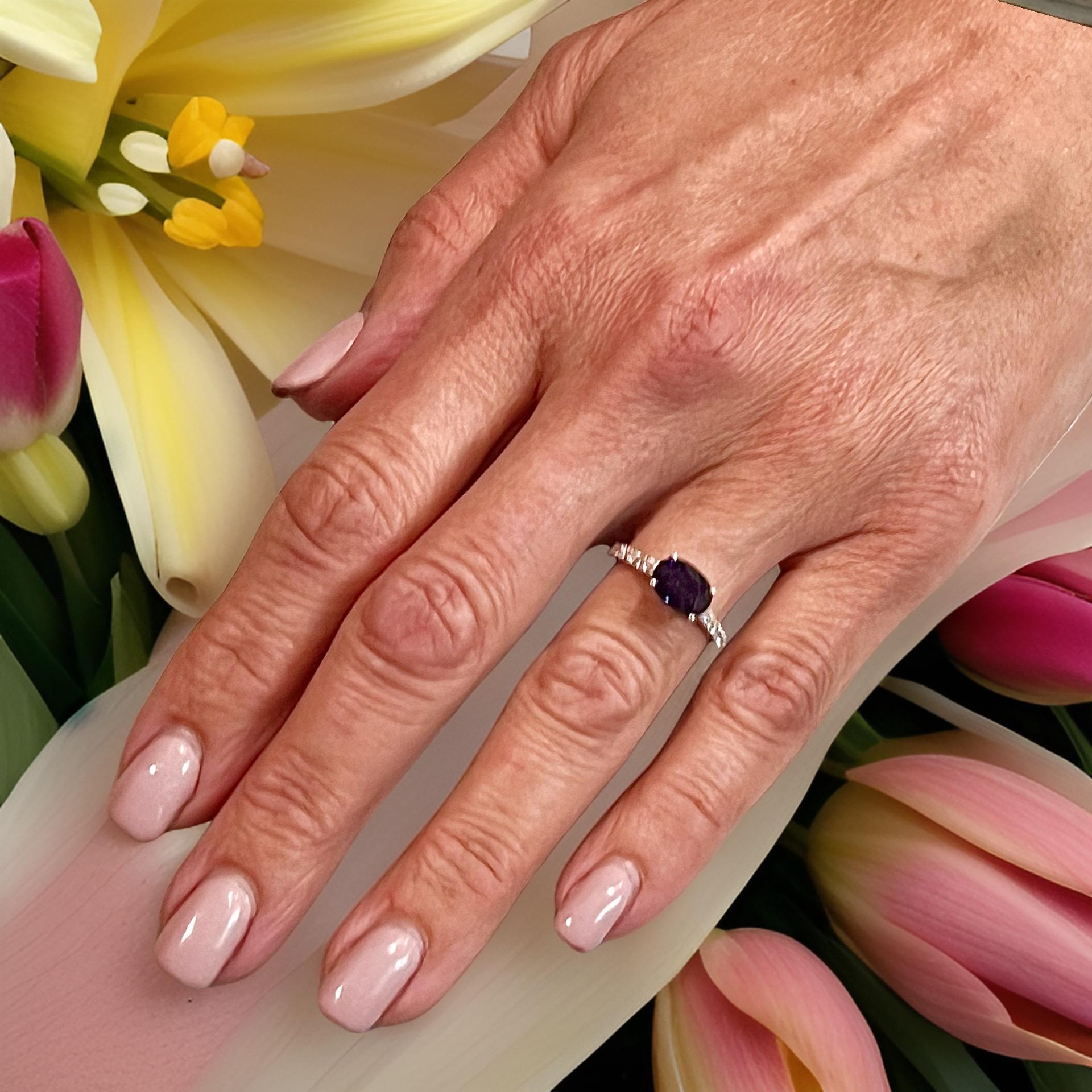Natural Sapphire Diamond Ring 6.5 14k W Gold 3.15 TCW Certified For Sale 1