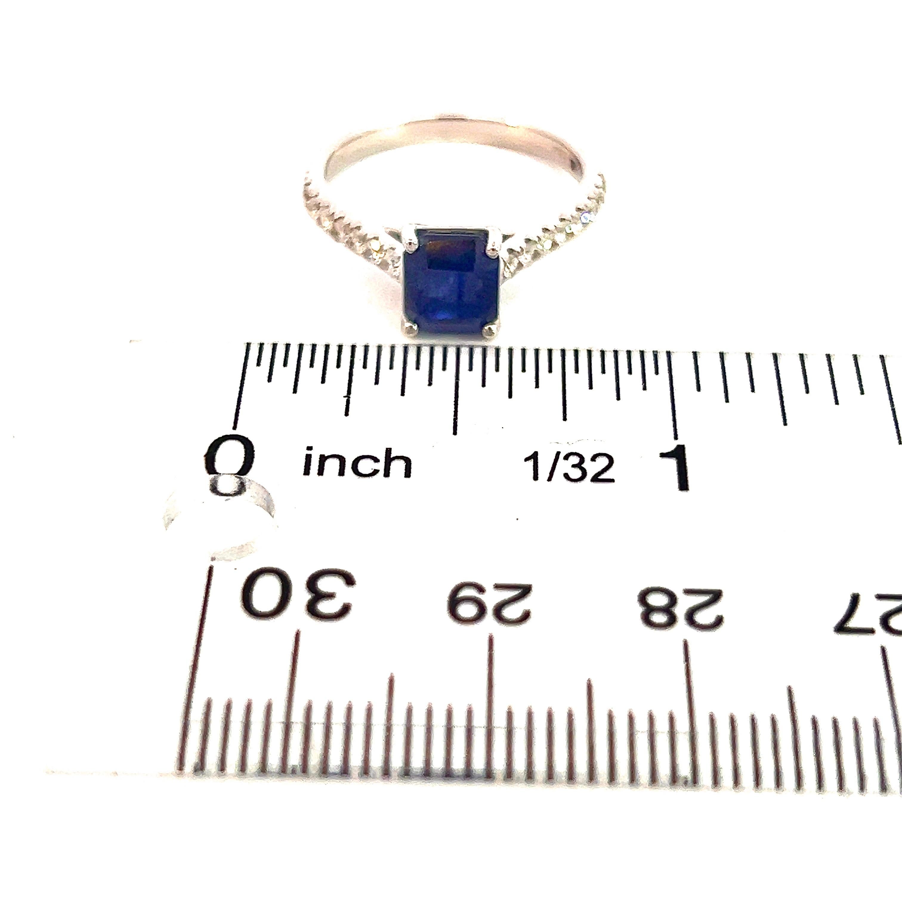 Ring mit natürlichem Saphir 6,5 14k Weißgold 2,17 TCW zertifiziert 4