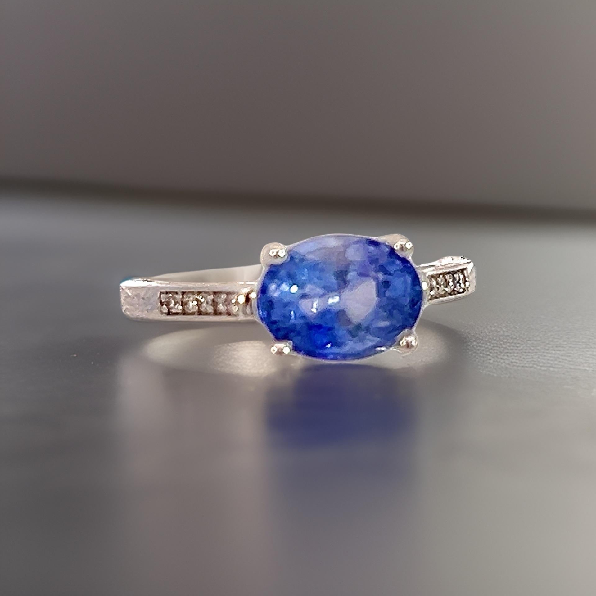 Ring mit natürlichem Saphir 6,5 14k Weißgold 2,36 TCW zertifiziert im Angebot 6
