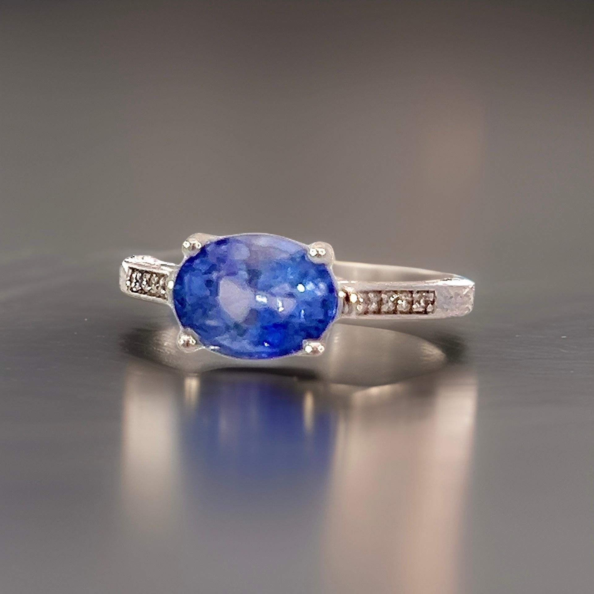 Ring mit natürlichem Saphir 6,5 14k Weißgold 2,36 TCW zertifiziert im Angebot 8