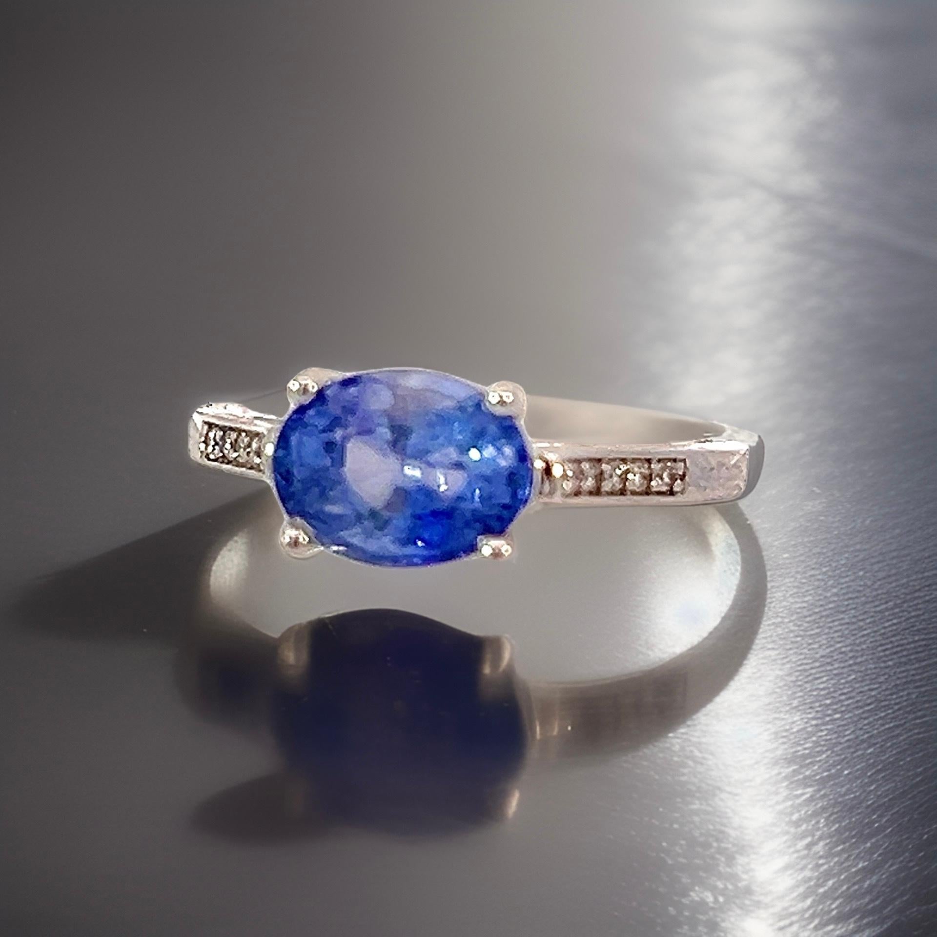 Ring mit natürlichem Saphir 6,5 14k Weißgold 2,36 TCW zertifiziert im Angebot 10
