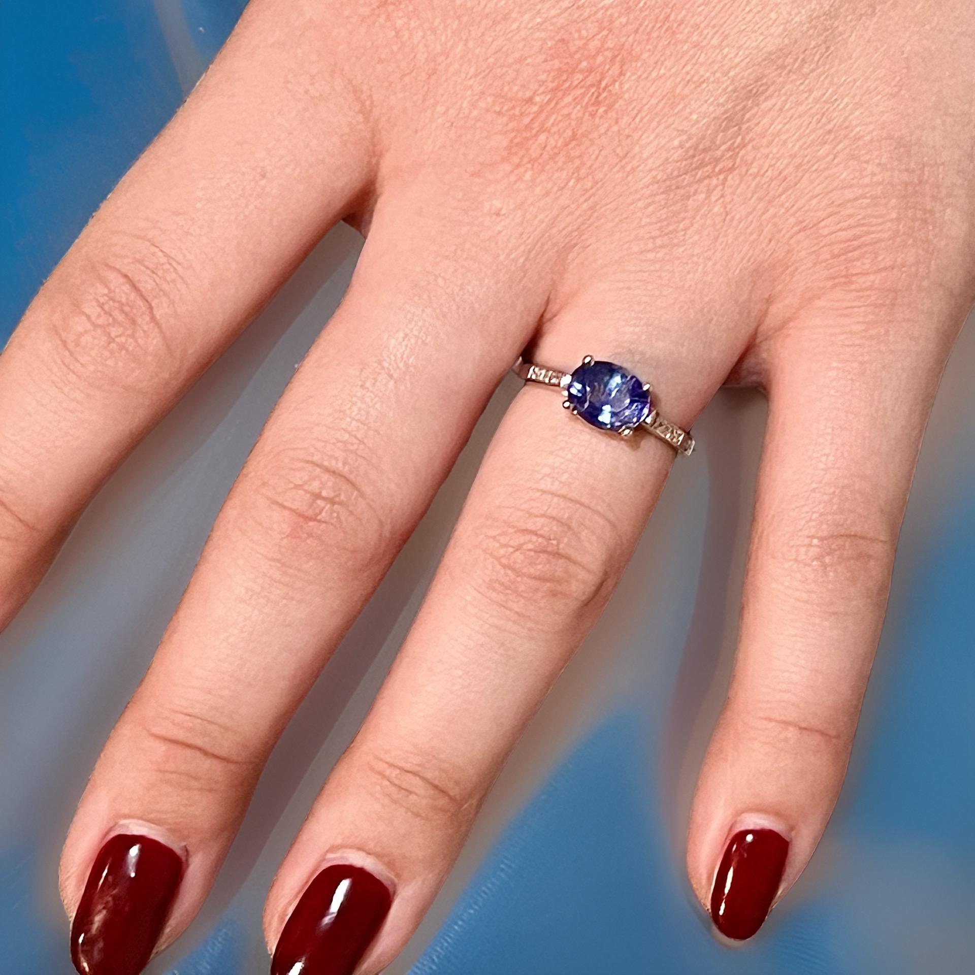 Ring mit natürlichem Saphir 6,5 14k Weißgold 2,36 TCW zertifiziert im Angebot 11