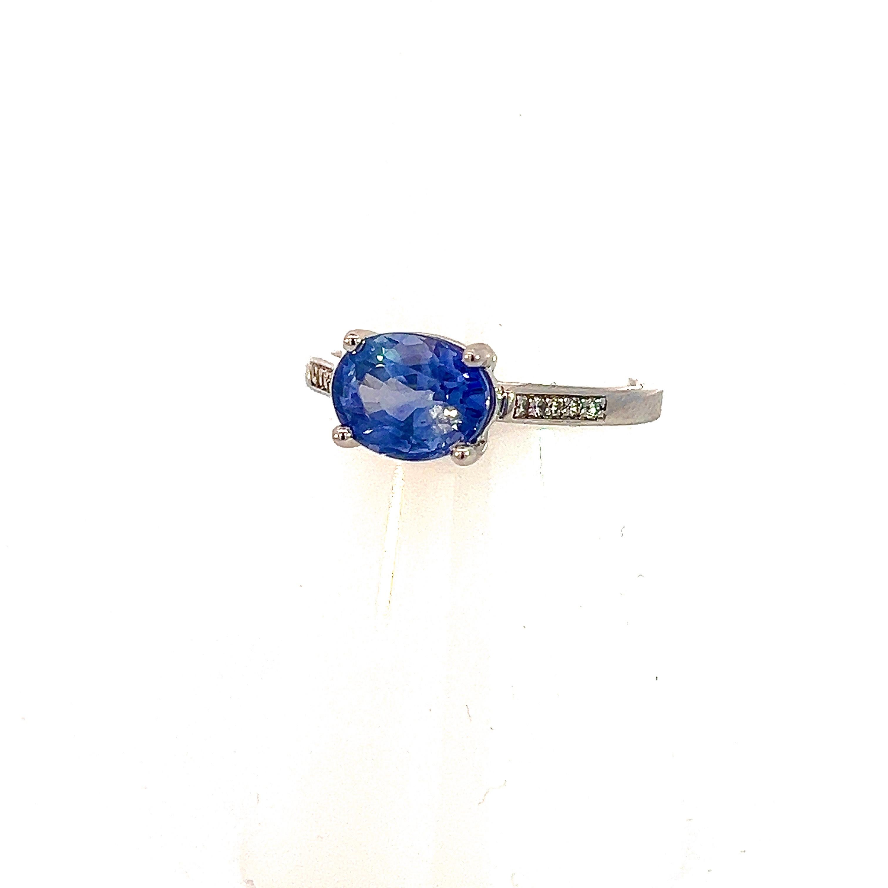 Ring mit natürlichem Saphir 6,5 14k Weißgold 2,36 TCW zertifiziert im Zustand „Neu“ im Angebot in Brooklyn, NY