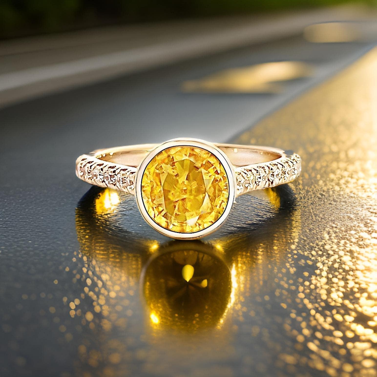 Natural Sapphire Diamond Ring 6.5 14k Y Gold 2.28 TCW Certified For Sale 6