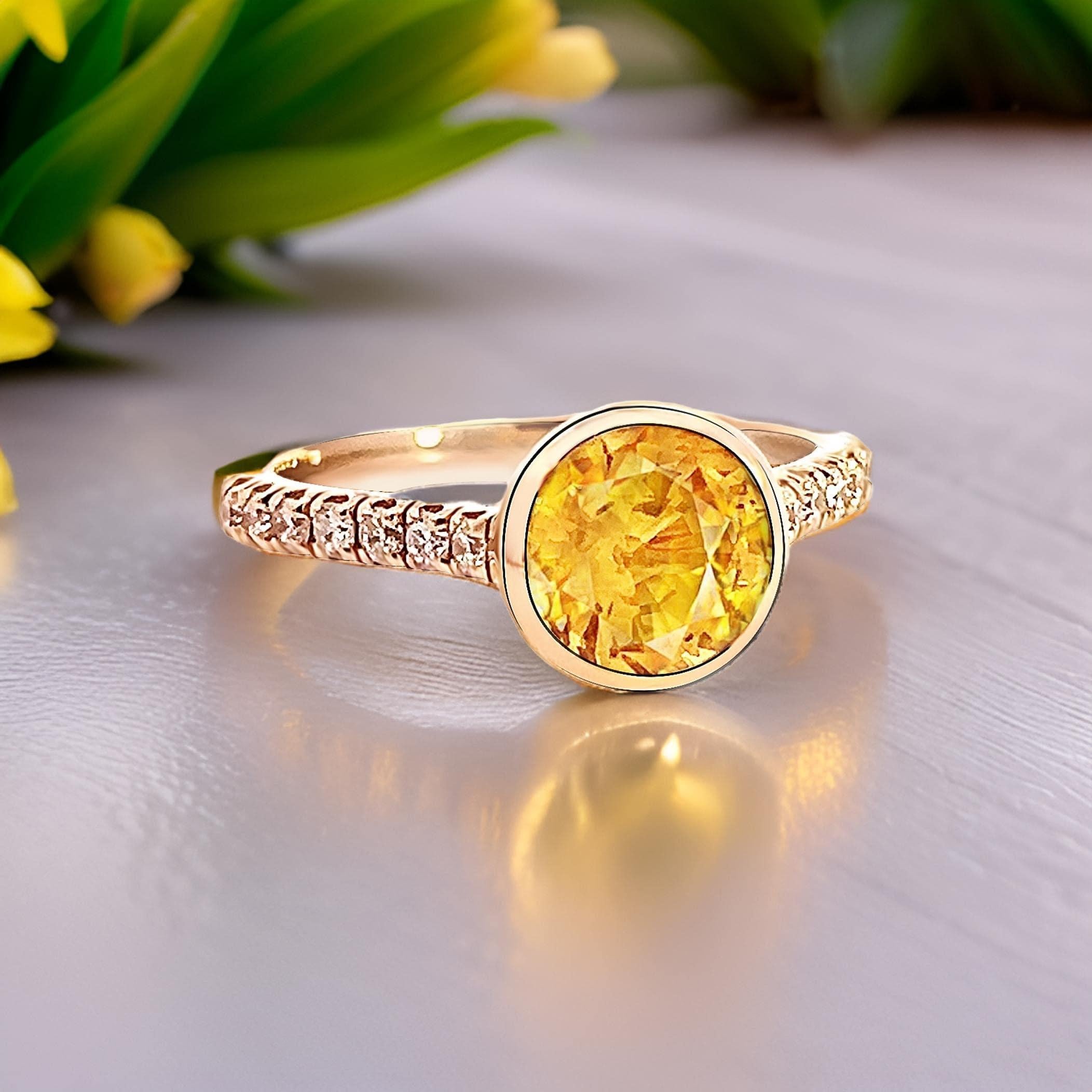 Natural Sapphire Diamond Ring 6.5 14k Y Gold 2.28 TCW Certified For Sale 9