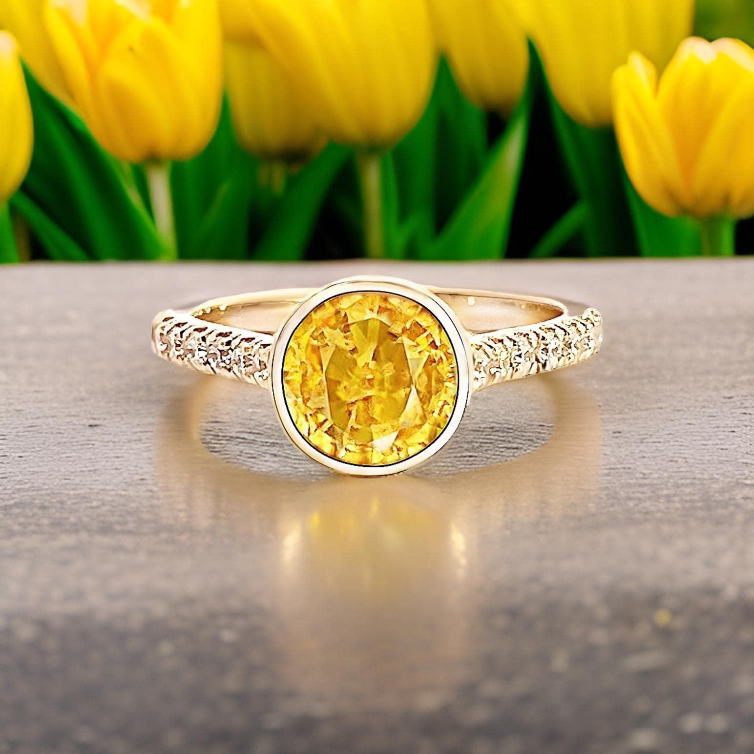Natural Sapphire Diamond Ring 6.5 14k Y Gold 2.28 TCW Certified For Sale 3