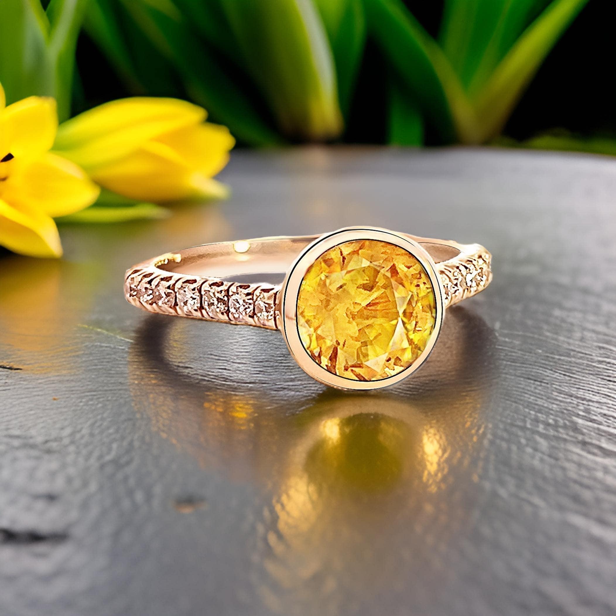 Natural Sapphire Diamond Ring 6.5 14k Y Gold 2.28 TCW Certified For Sale 4