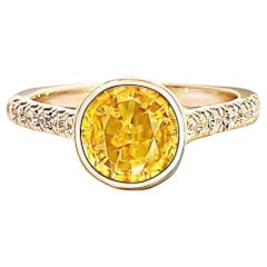 Natural Sapphire Diamond Ring 6.5 14k Y Gold 2.28 TCW Certified