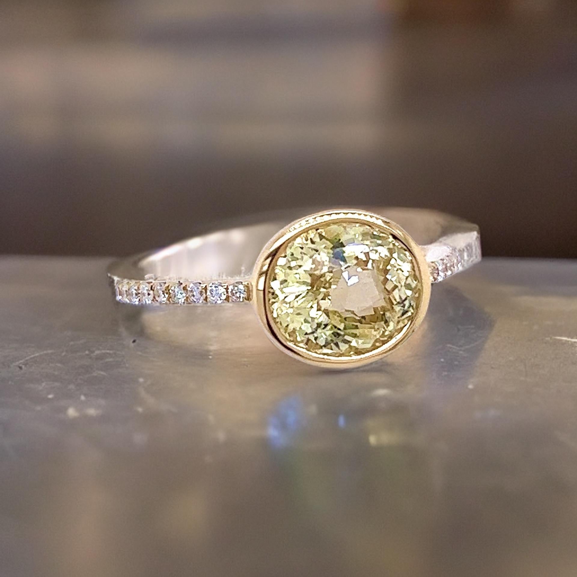 Natürlicher Saphir-Diamantring 6,5 14k Y Gold 3,22 TCW zertifiziert im Zustand „Neu“ in Brooklyn, NY