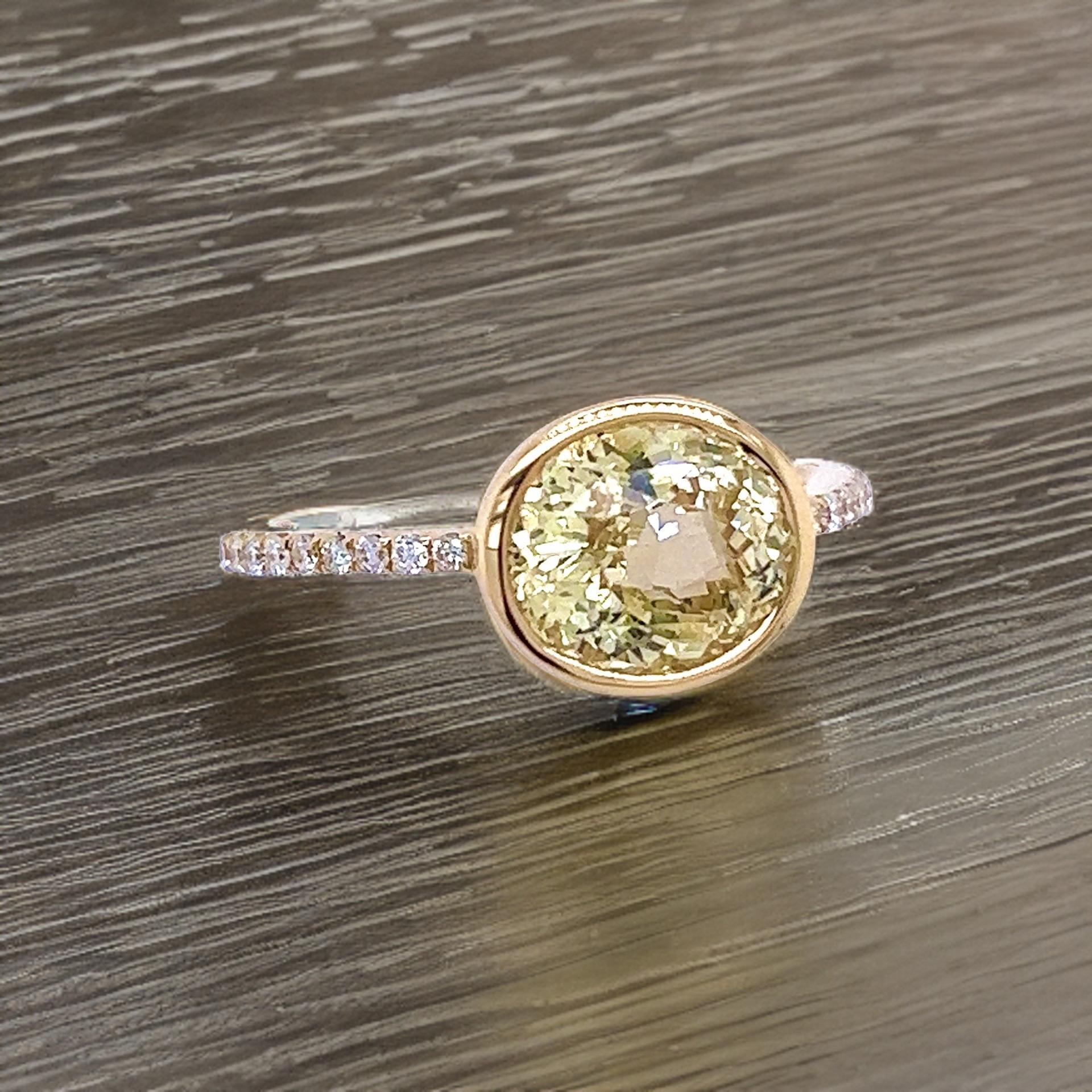 Natürlicher Saphir-Diamantring 6,5 14k Y Gold 3,22 TCW zertifiziert 1