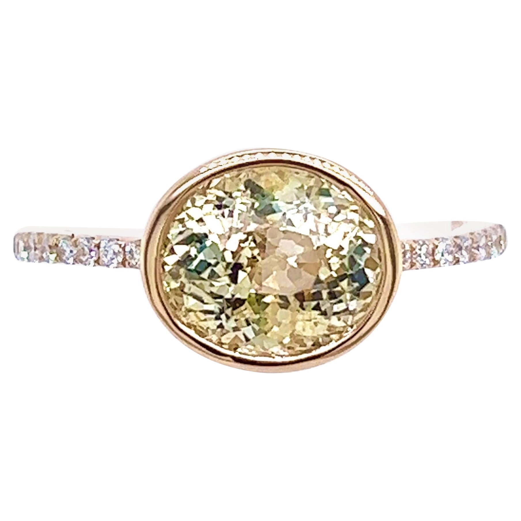 Natürlicher Saphir-Diamantring 6,5 14k Y Gold 3,22 TCW zertifiziert
