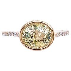 Natürlicher Saphir-Diamantring 6,5 14k Y Gold 3,22 TCW zertifiziert
