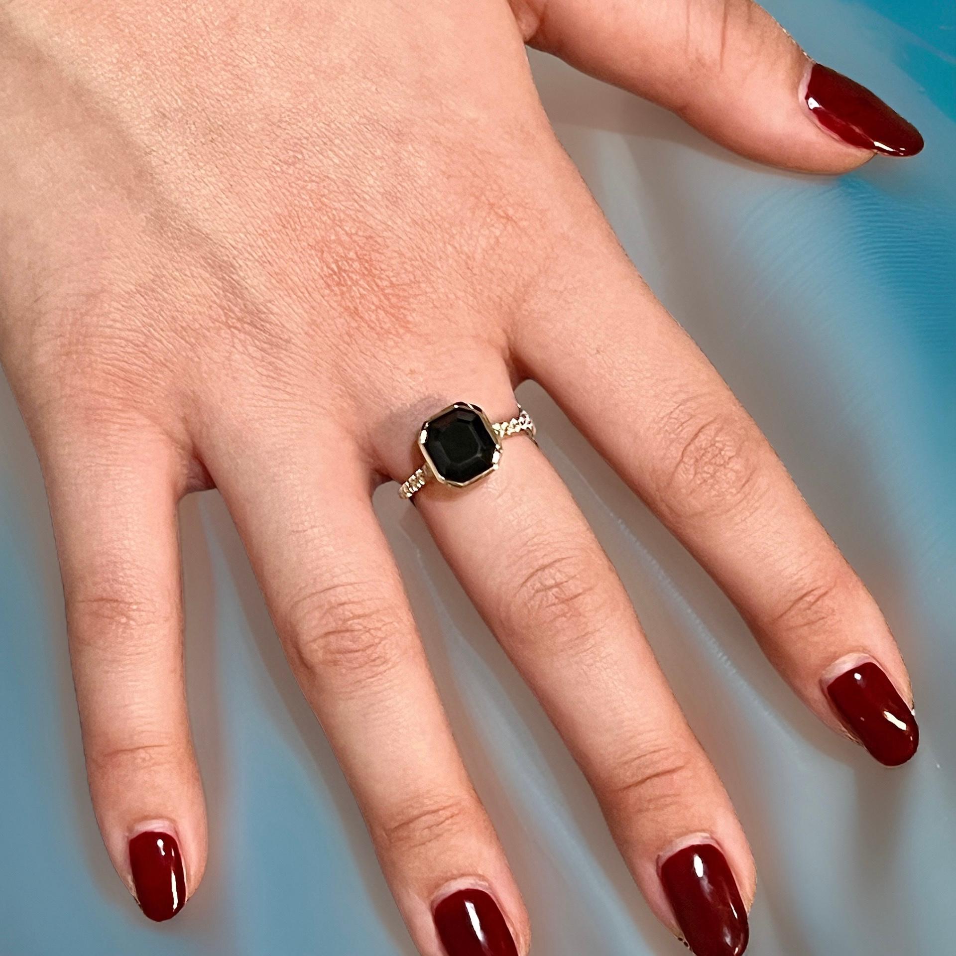 Ring mit natürlichem Saphir und Diamant 6,75 14k Gelbgold 4,65 TCW zertifiziert im Angebot 12