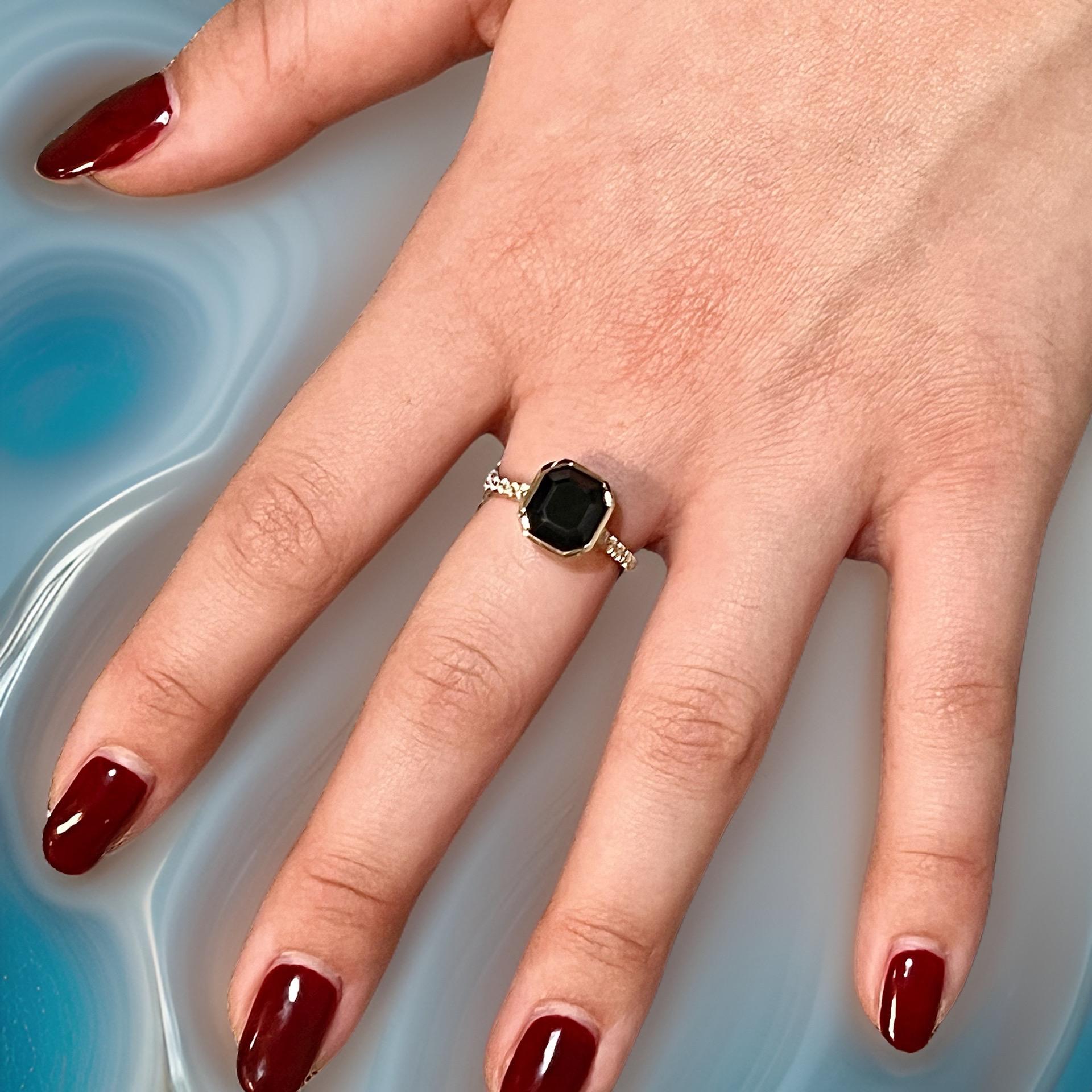Ring mit natürlichem Saphir und Diamant 6,75 14k Gelbgold 4,65 TCW zertifiziert im Zustand „Neu“ im Angebot in Brooklyn, NY