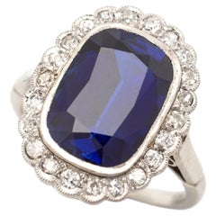Natural Sapphire Diamond Ring