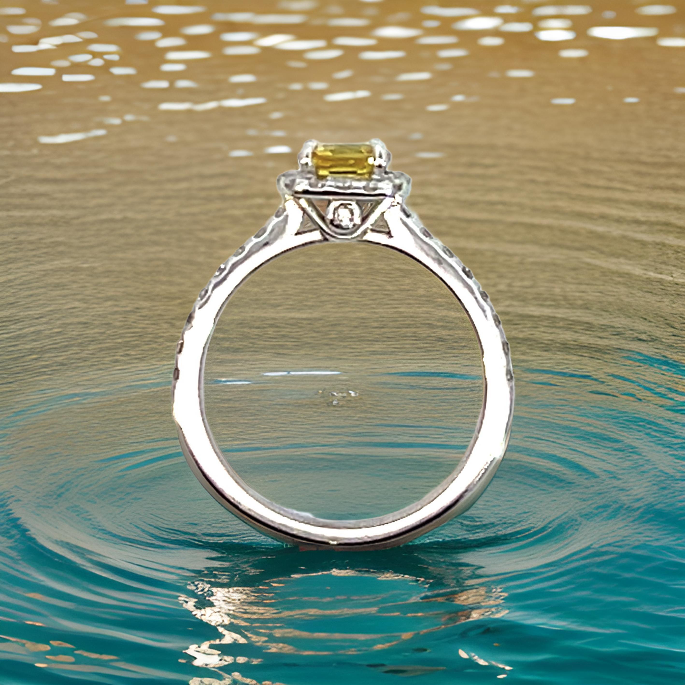 Ring mit natürlichem Saphir und Diamant Größe 5,5, 14k Gold 1,31 TCW zertifiziert im Angebot 1