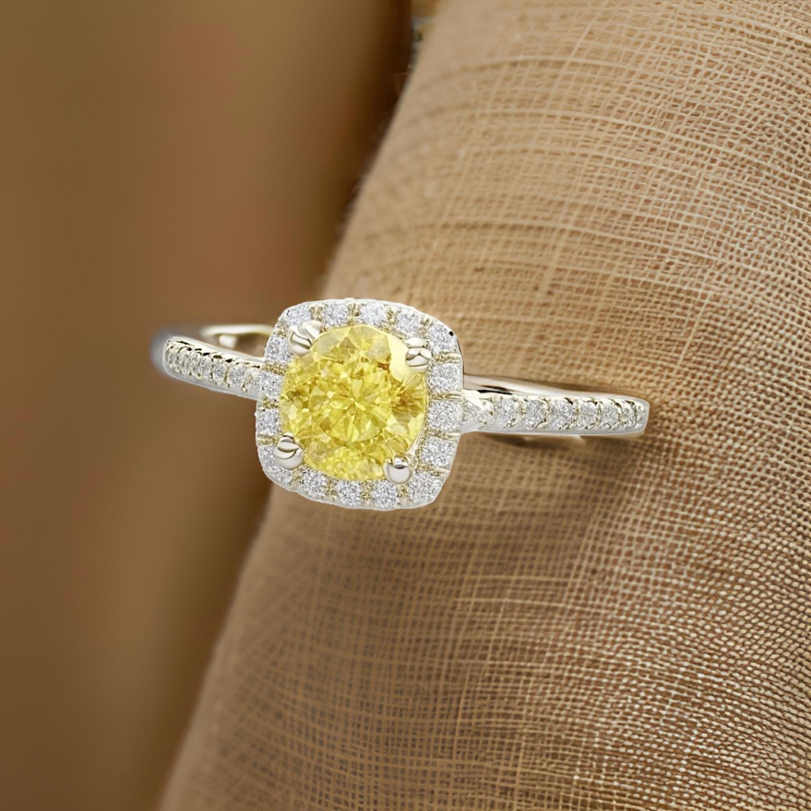 Ring mit natürlichem Saphir und Diamant Größe 5,5, 14k Gold 1,31 TCW zertifiziert im Angebot 3