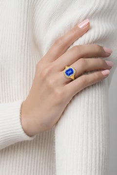 Bague saphir naturel Diamant Taille 6.5 Or 14k 2.04 TCW Certifié