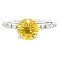 Anillo de diamantes y zafiro natural, talla 6,5, oro de 14k, 2,53 TCW, certificado