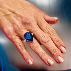 Natural Sapphire Diamond Ring Size 6.5 14k W Gold 17.73 TCW Certified