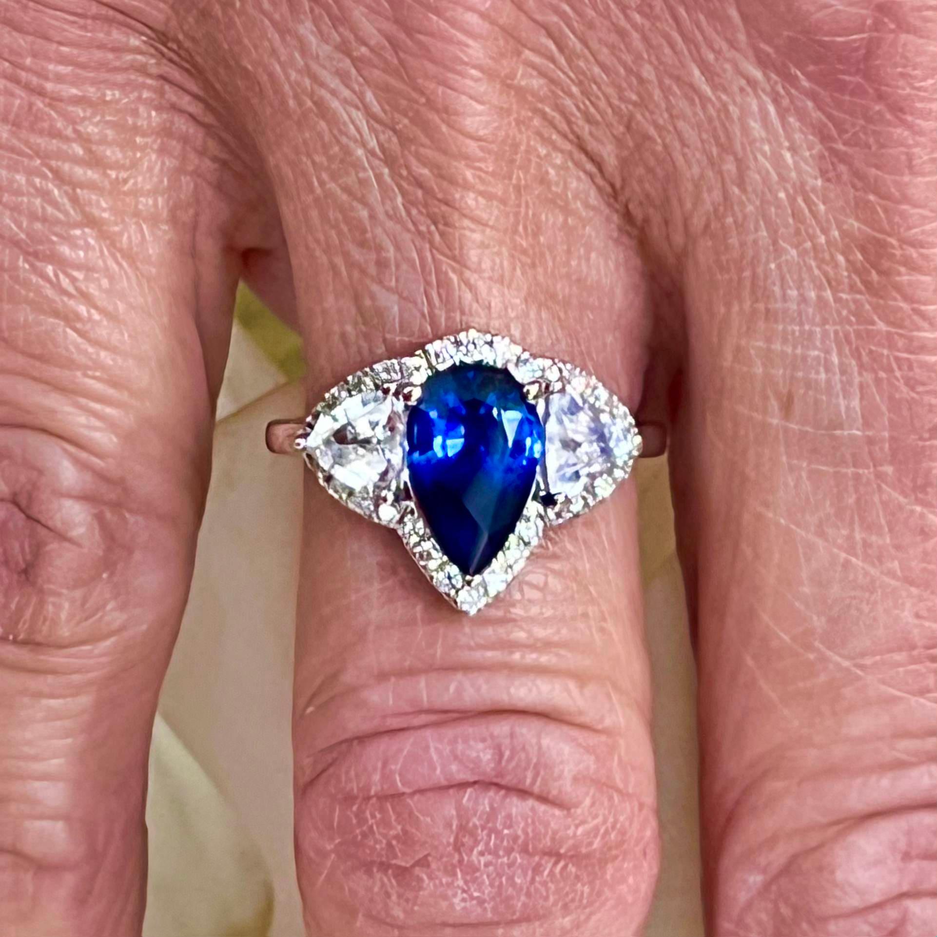 Natural Sapphire Diamond Ring Size 6.5 14k W Gold 2.78 TCW Certified $5,975 219221

This is a Unique Custom Made Glamorous Piece of Jewelry!

Nothing says, “I Love you” more than Diamonds and Pearls!

This Sapphire ring has been Certified,