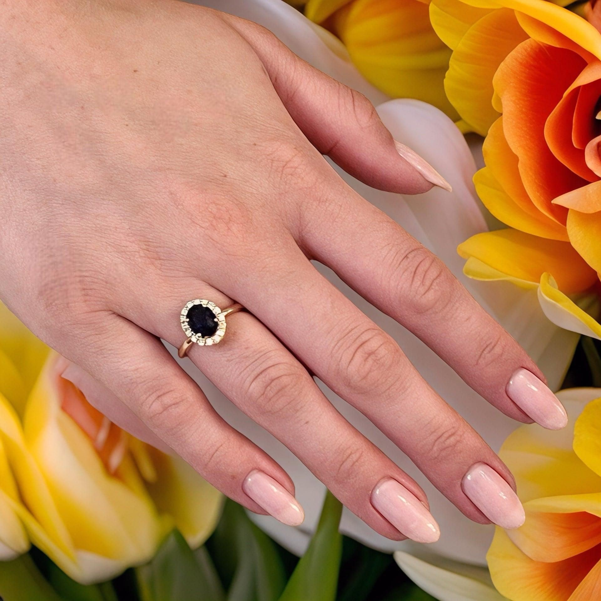 Bague saphir naturel Diamant Taille 6.5 Or 14k Y 2.84 TCW Certifié Neuf - En vente à Brooklyn, NY