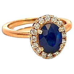 Natural Sapphire Diamond Ring Size 6.5 14k Y Gold 2.84 TCW Certified