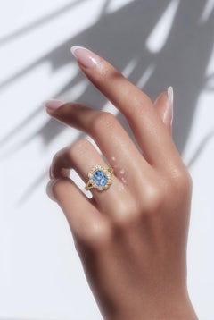 Natural Sapphire Diamond Ring Size 6.5 14k Yellow Gold 1.4 TCW Certified