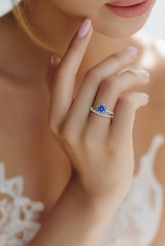 Natural Sapphire Diamond Ring Size 7 14k Gold 2.89 TCW Certified