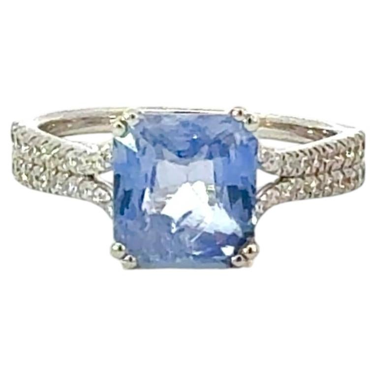 Natural Sapphire Diamond Ring Size 7 14k Gold 3.38 TCW Certified