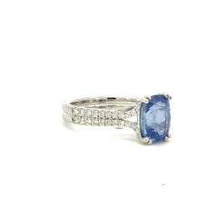 Natural Sapphire Diamond Ring Size 7 14k Gold 3.56 TCW Certified