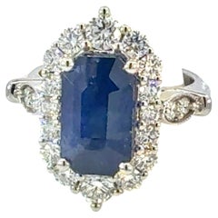 Natural Sapphire Diamond Ring Size 7 14k Gold 9.01 TCW Certified